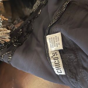 Chicos black scarf with beading